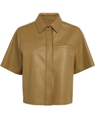 Yves Salomon Leather Shirt - Natural