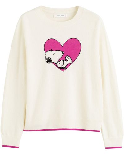 Chinti & Parker Snoopy Heart Sweater - White