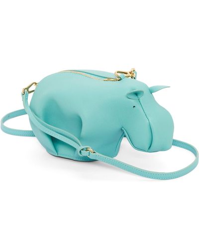 Loewe Calfskin Hippo Shoulder Bag - Blue