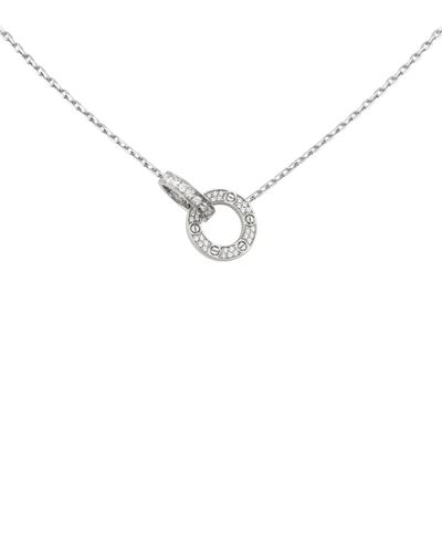 Cartier White Gold Interlocking Love Necklace - Metallic