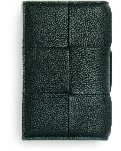 Bottega Veneta Leather Cassette Flap Wallet - Green