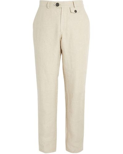 Oliver Spencer Linen Wide-leg Tailored Trousers - Natural