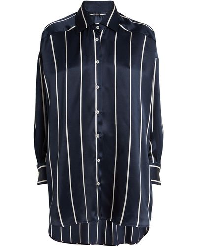 Kiton Silk Striped Shirt - Blue