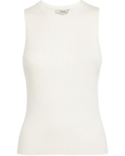 Vince Ribbed Tank Top - White