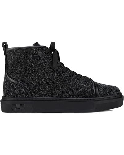 Christian Louboutin Leather Adolon High-top Sneakers - Black