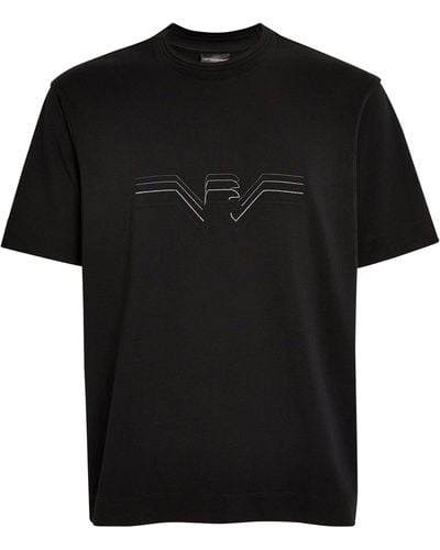 Emporio Armani Cotton Eagle-motif T-shirt - Black