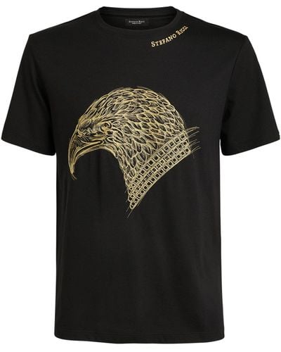 Stefano Ricci Embroidered Eagle T-shirt - Black