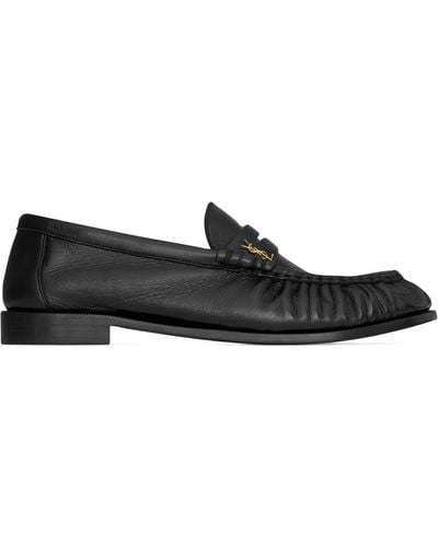 Saint Laurent Leather Le Loafers - Black