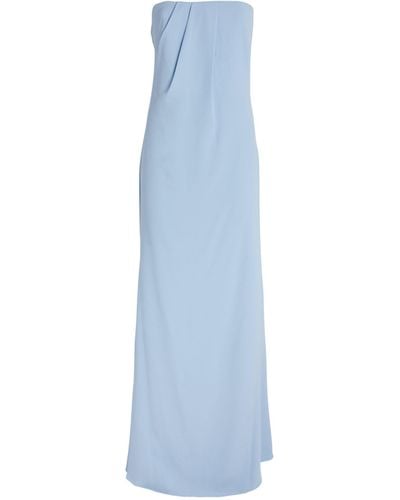Roland Mouret Strapless Draped Gown - Blue