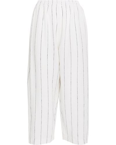 Eskandar Linen Japanese Trousers - White