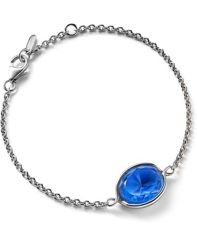 Baccarat Sterling Silver And Crystal Croisé Chain Bracelet - Blue