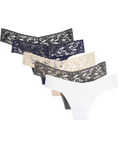 Hanky Panky Lace Low-rise Thong (pack Of 5) - White