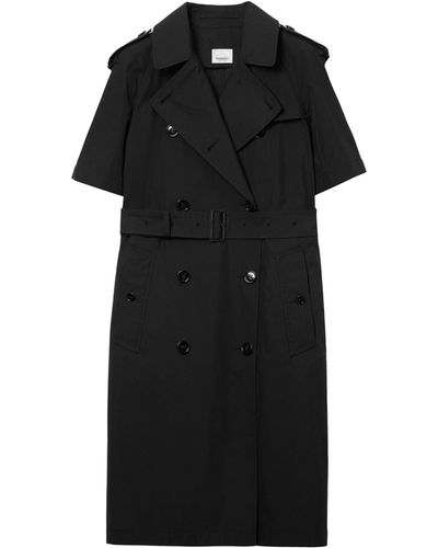 Burberry Cotton-blend Belted Trench Dress - Black