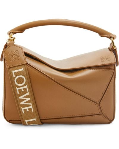 Loewe Small Leather Puzzle Top-handle Bag - Brown