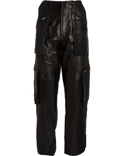 Amiri Leather Cargo Pants - Black