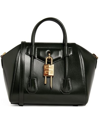 Givenchy Mini Leather Antigona Lock Top-handle Bag - Green