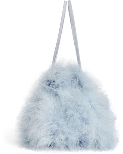 Yves Salomon Mini Feather Top-handle Bag - Blue