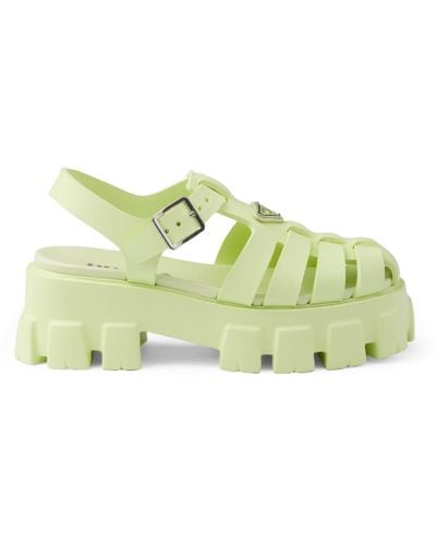 Prada Rubber Platform Sandals 55 - Green