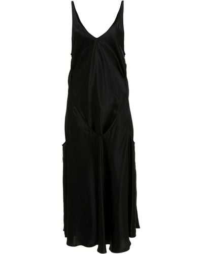 JW Anderson Silk Layered Midi Dress - Black