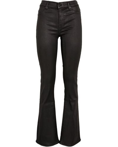 7 For All Mankind Coated Illusion Mid-rise Bootcut Jeans - Black
