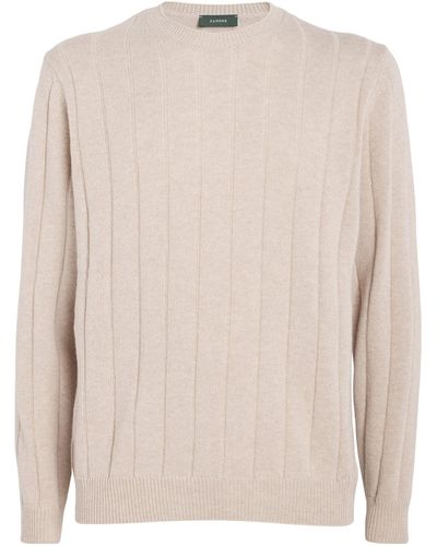 Slowear Virgin Wool-cashmere Sweater - Natural