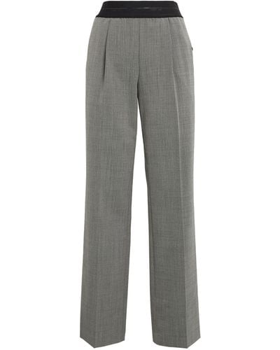 Helmut Lang Wool-blend Tailored Pants - Gray