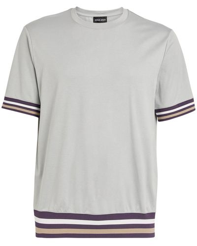 Giorgio Armani Contrast-trim T-shirt - Grey