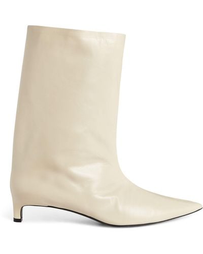 Jil Sander Leather Mid-calf Boots 30 - White