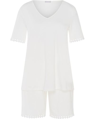 Hanro Cotton Rosa Short Pajama Set - White