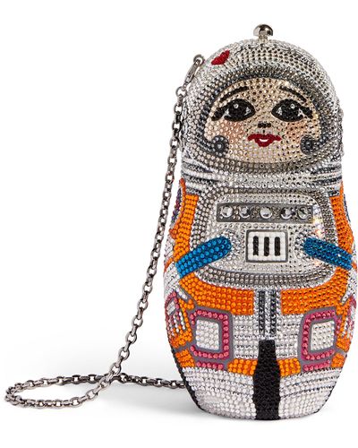Judith Leiber Crystal-embellished Astronaut Clutch - White