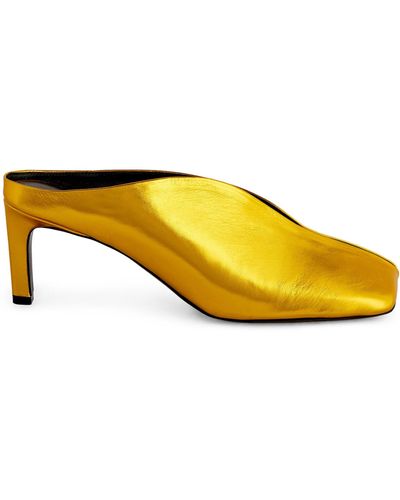 Jil Sander Leather Square-toe Mules 65 - Yellow