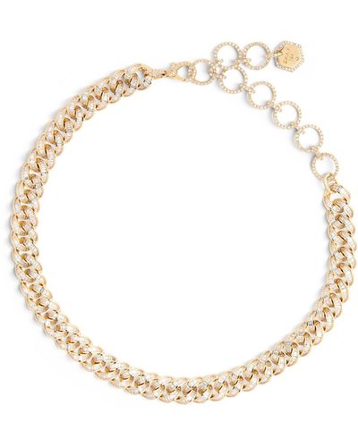 SHAY Yellow Gold And Diamond Baguette Essential Link Necklace - Metallic