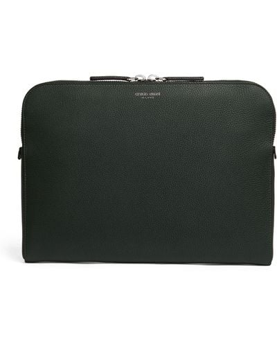 Giorgio Armani Calfskin Laptop Case - Green