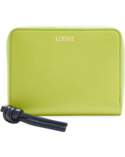 Loewe Leather Knot Zip-around Wallet - Green