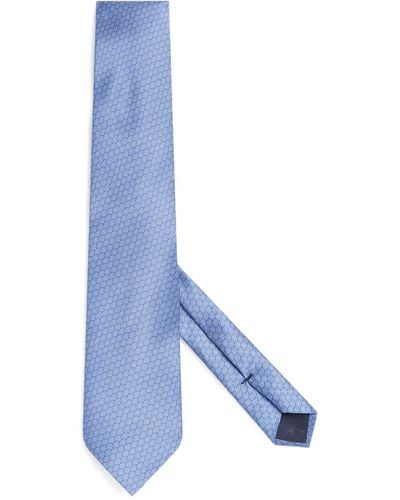 Corneliani Diamond Print Tie - Blue