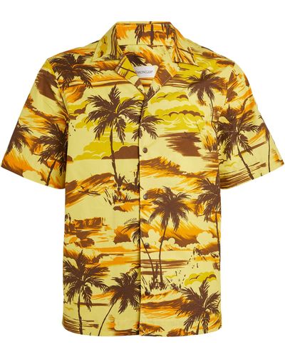 Moncler Cotton Palm Tree Print Shirt - Yellow