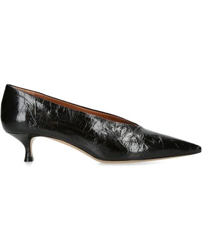 Le Monde Beryl Leather Babouche Kitten Heel 35 - Black