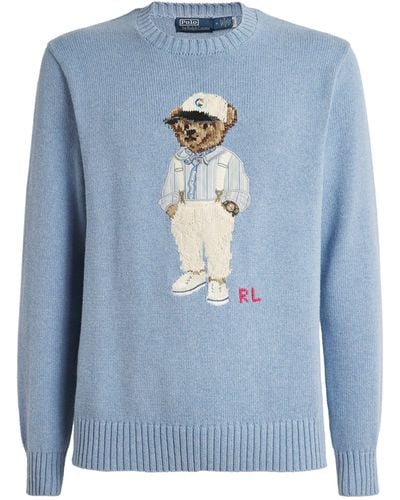Polo Ralph Lauren Cotton Polo Bear Jumper - Blue