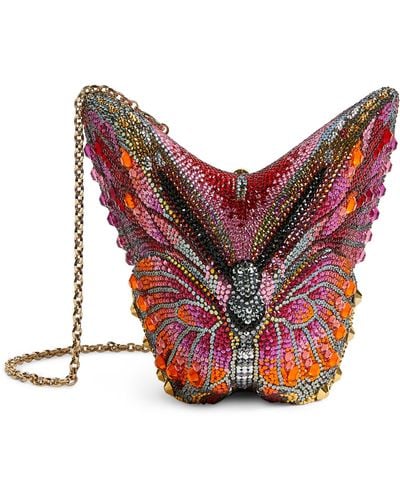 JUDITH LEIBER Crystal Butterfly Celestrina Minaudiere Clutch Gold 1295136 |  FASHIONPHILE