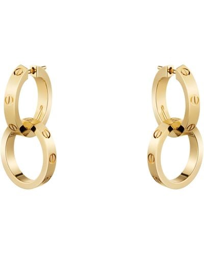 Cartier Yellow Gold Love Double Hoop Earrings - Metallic