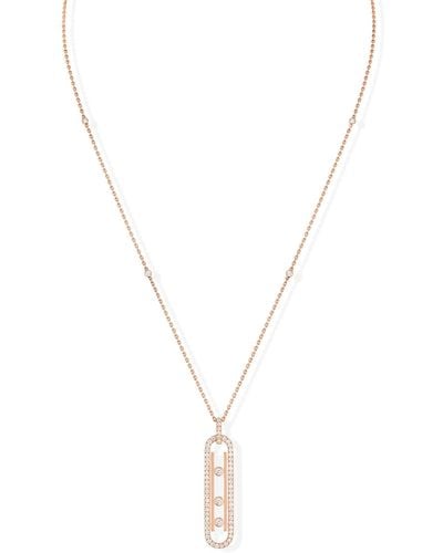 Messika Rose Gold And Diamond Move 10th Birthday Necklace - Metallic