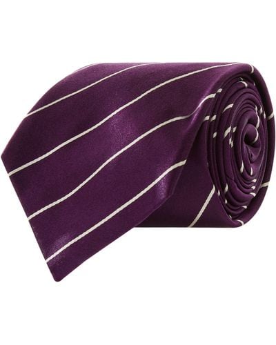 Ralph Lauren Purple Label Satin Stripe Tie - Purple