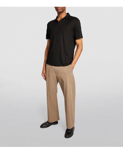 PAIGE Linen Polo Shirt - Black