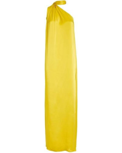 Stella McCartney Exclusive Satin Scarf-detail Gown - Yellow