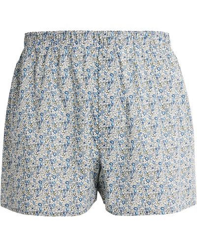 Sunspel Cotton Classic Boxer Shorts - Blue