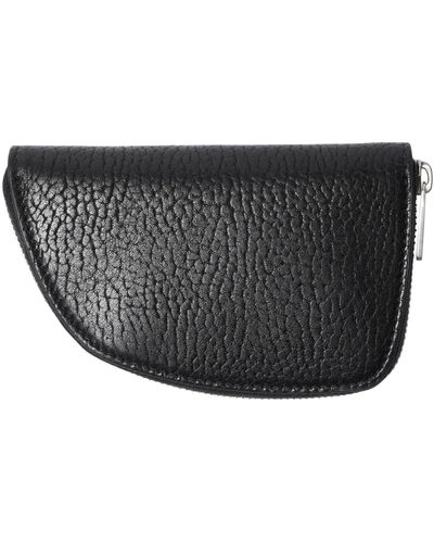 Burberry Small Leather Shield Coin Pouch - Black