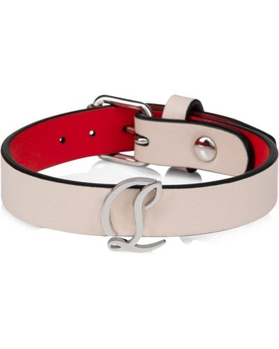 Christian Louboutin Cl Logo Leather Bracelet - Red