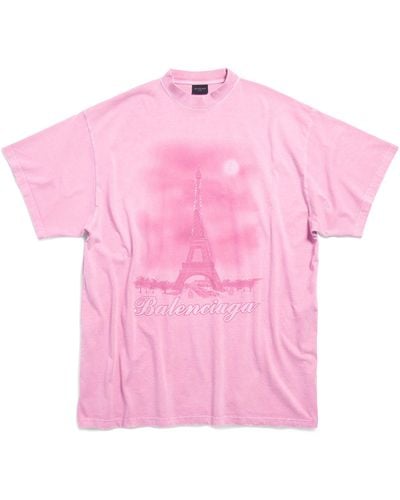 Balenciaga Oversized Paris Moon T-shirt - Pink