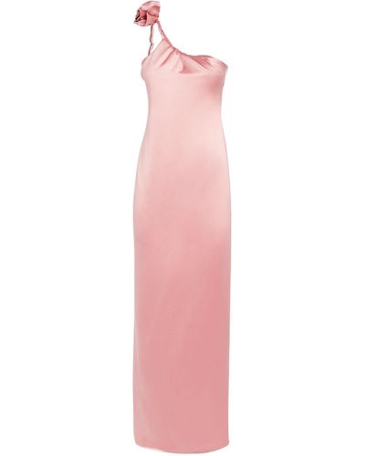 Magda Butrym Asymmetric Floral Appliqué Dress - Pink