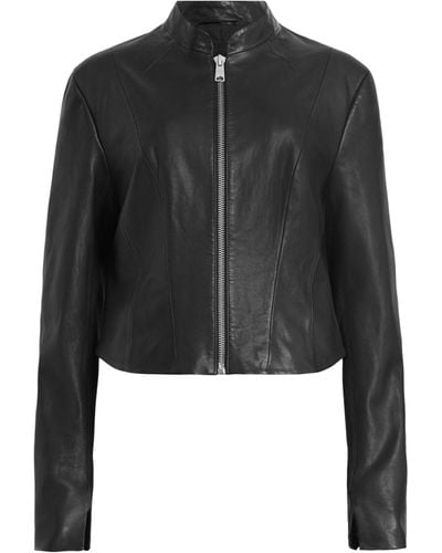 AllSaints Sadler Leather Jacket - Black
